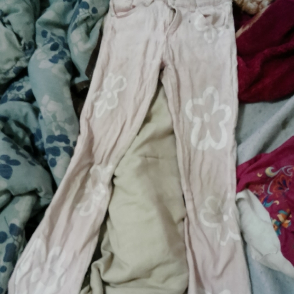 L&B Kids Pink Floral Jeans